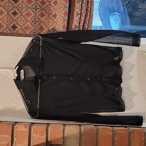 Vintage 90's Sheer Top Womens Black Button Down Blouse